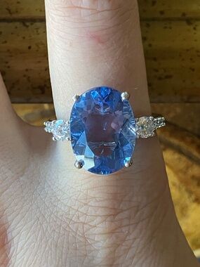 Color Changing Fluorite Moissanite Sterling Silver Ring Size 10